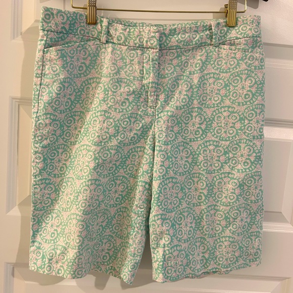 Talbots Pants - Talbots Bermuda Shorts Green Pink White Size 10
